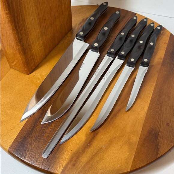 Cutco Knife set from 1989-90, 1721 1722 1723 1724 1725 & 1729 plus Island Block - Picture 16 of 17